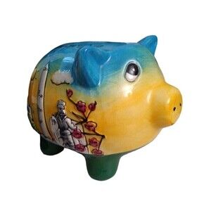 Piggy Bank Raised Design Washington DC Souvenir Savings Colorful 5 1/4" x 3 1/2"